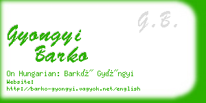 gyongyi barko business card